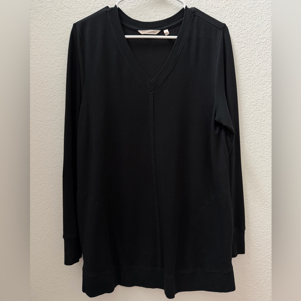 Soft Surroundings Siesta Soft Tunic Black, Women’s size medium - Picture 2 of 12